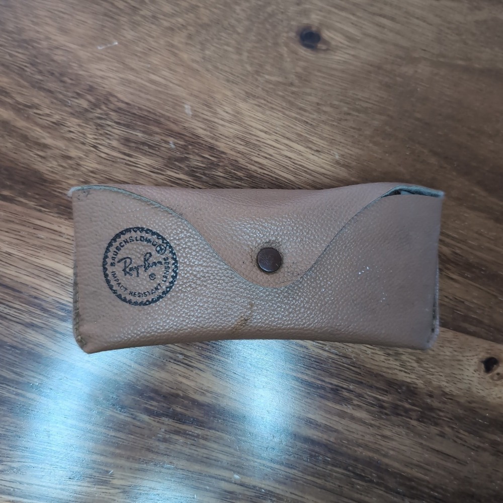 Vintage Ray-Ban Bausch & Lomb Sunglasses Case Tan Snap Belt Loop Case